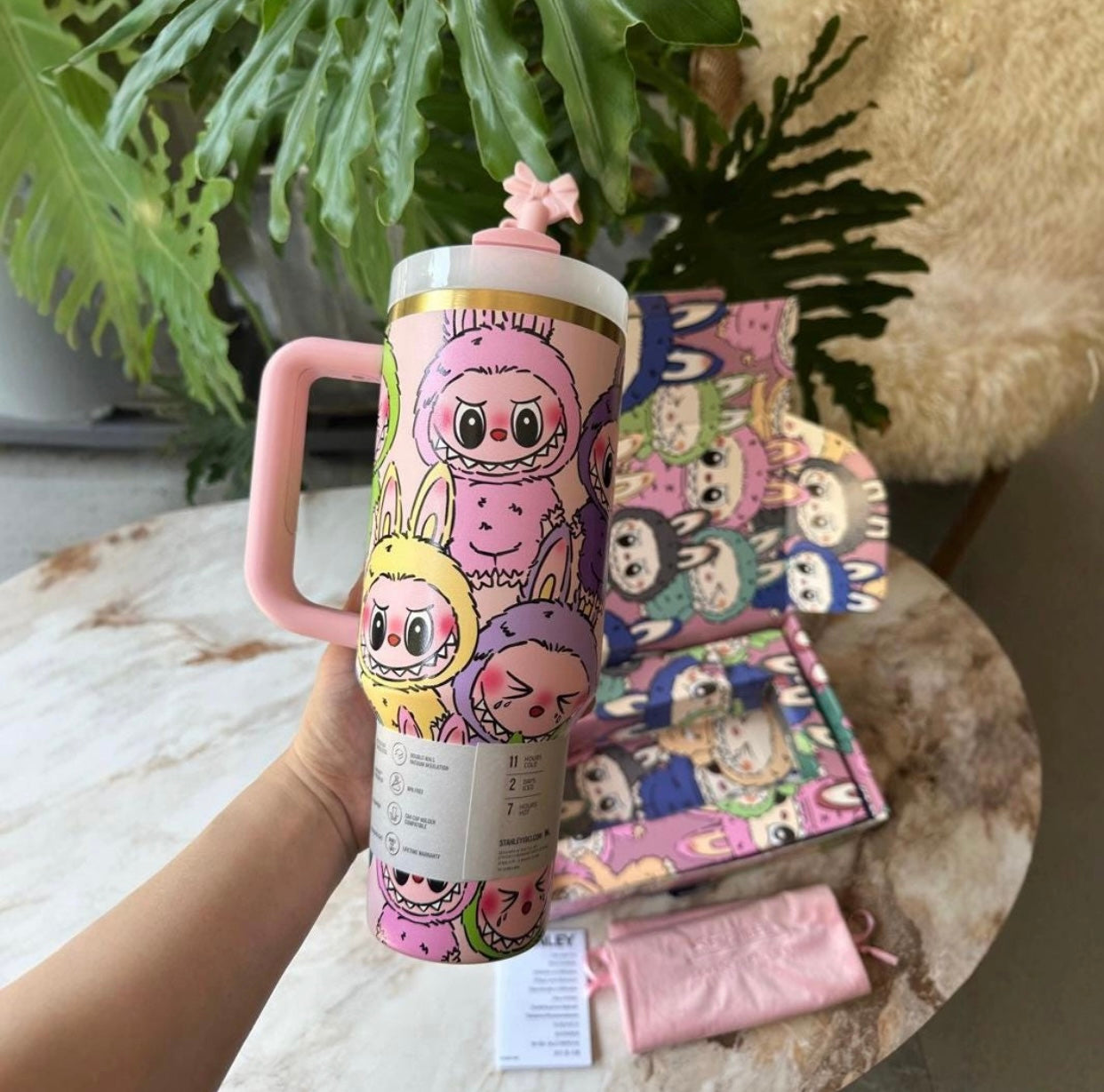 Labubu Stanley Tumbler 40oz with Straw